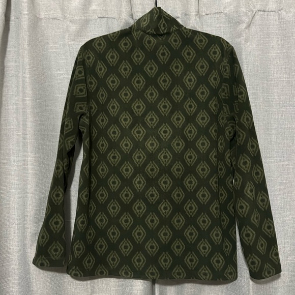 Men’s Eddie Bauer 1/4 Zip Fleece-Sz M-Olive Green Pattern-EUC - Picture 8 of 14